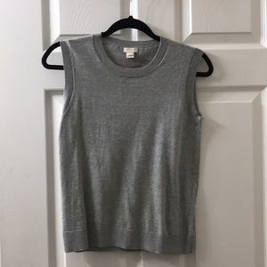 Heather grey J Crew sleeveless sweater
